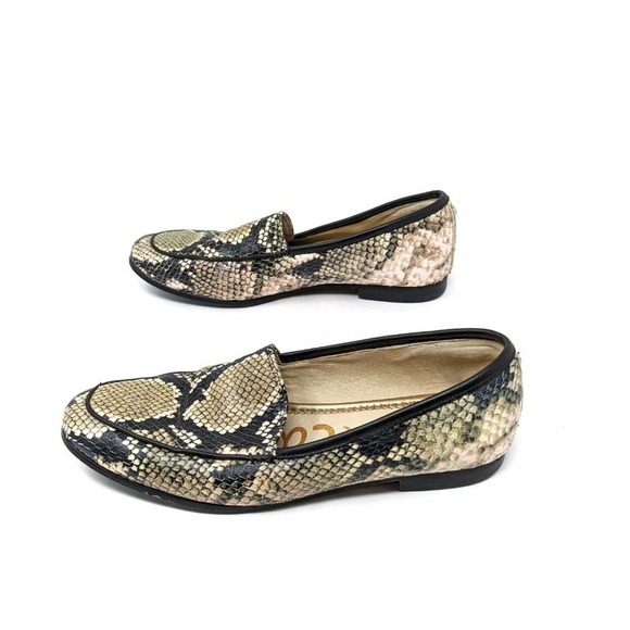 Sam Edelman Womens 6 Leon Snake Python Slip On Leather Loafers Flats Shoes - Picture 5 of 8